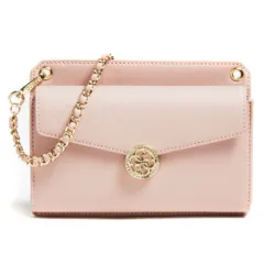 Pochette femme Guess Saffiano chaine Rose - ZESHOES