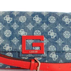 Pochette femme Guess front logo Jeans - ZESHOES Pochette femme Guess front logo Jeans - ZESHOES