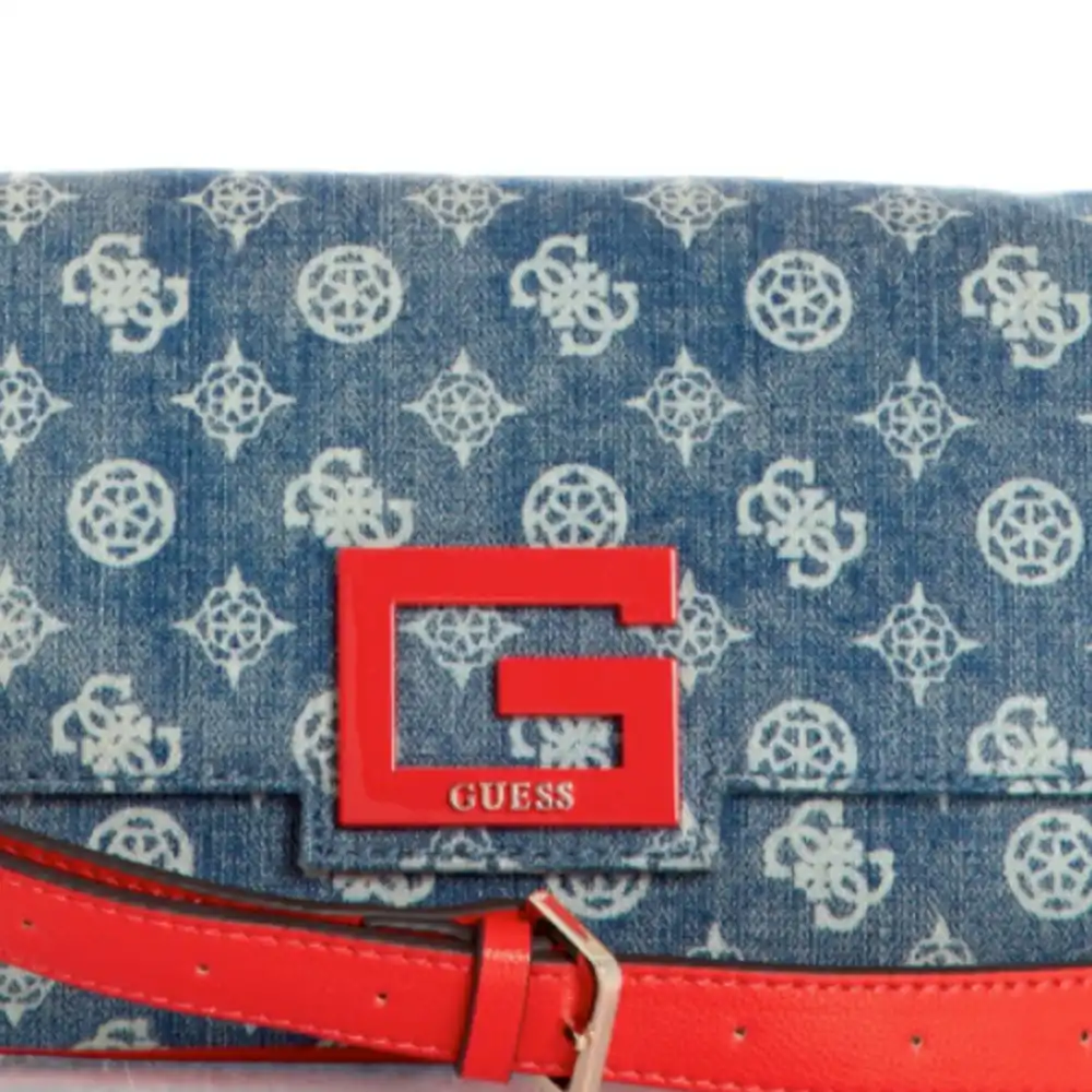 Pochette femme Guess front logo Jeans - ZESHOES Pochette femme Guess front logo Jeans - ZESHOES