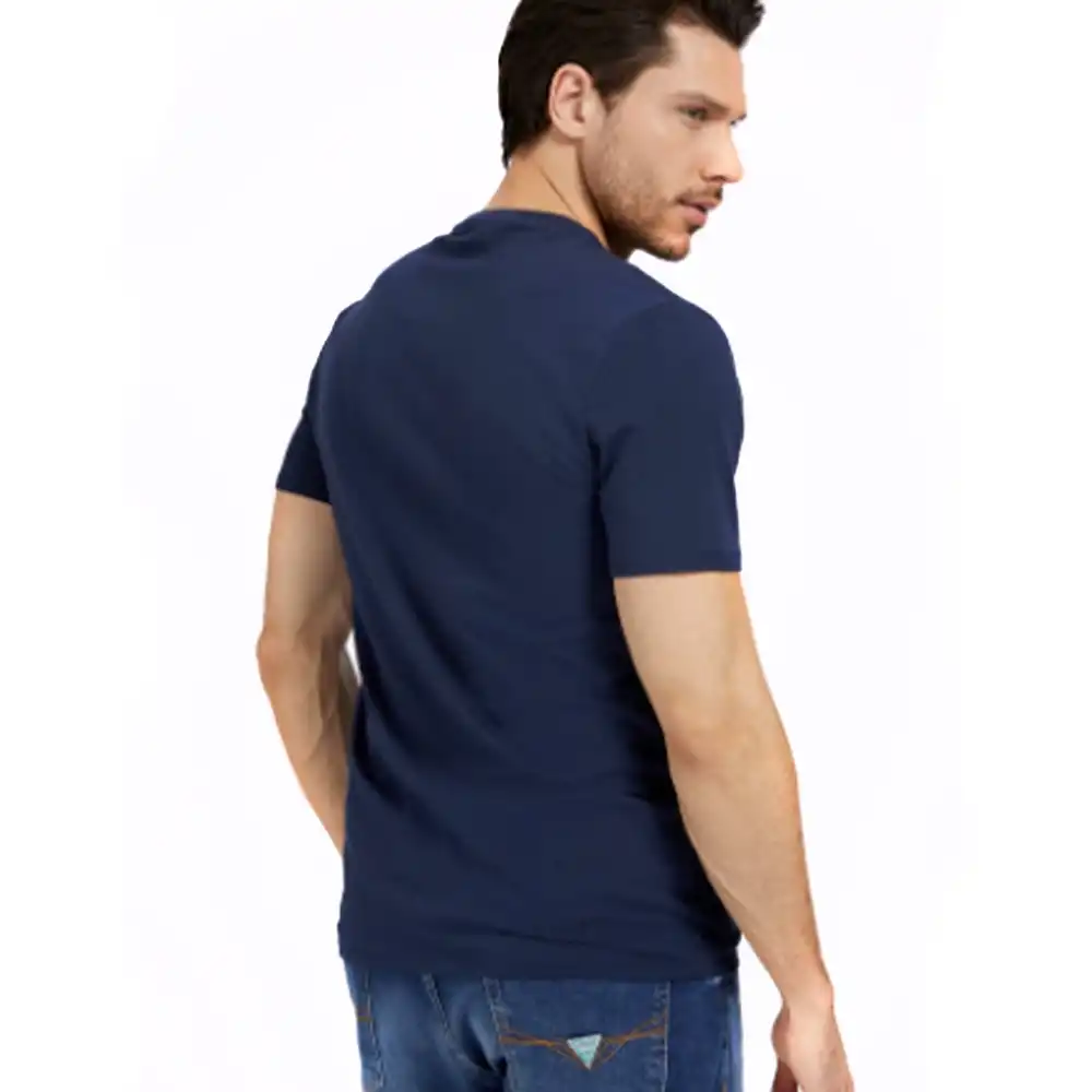 T shirt manche courte homme Guess Logo frontal Bleu - ZESHOES T shirt manche courte homme Guess Logo frontal Bleu - ZESHOES