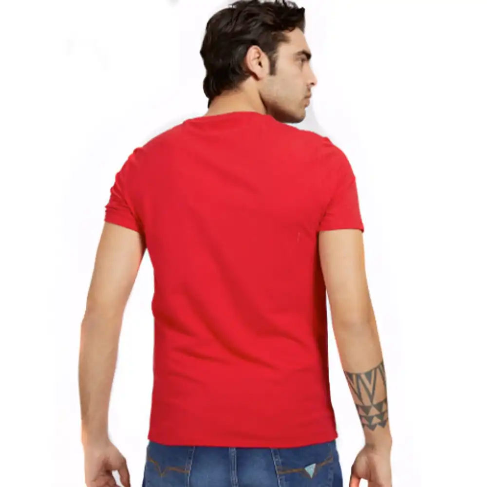 T shirt manche courte homme Guess Logo frontal Rouge - ZESHOES T shirt manche courte homme Guess Logo frontal Rouge - ZESHOES