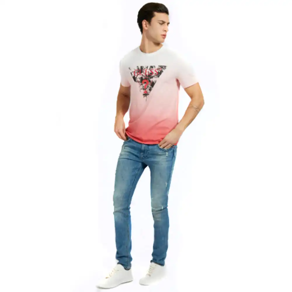 T shirt manche courte homme Guess tropical Blanc - ZESHOES T shirt manche courte homme Guess tropical Blanc - ZESHOES