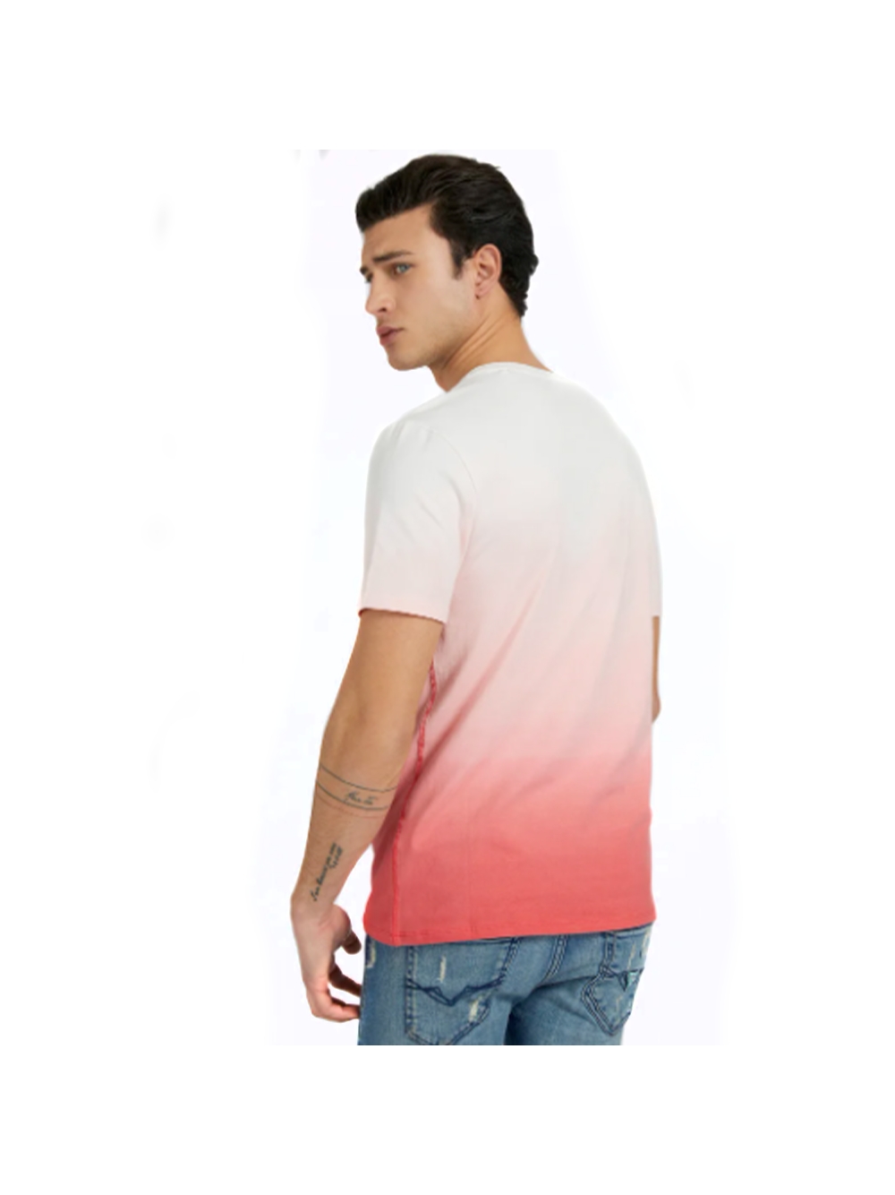 T-shirt Guess Homme Manches Courtes – Modèle M44I18, Couleur Blanc, Neuf Avec étiquettes