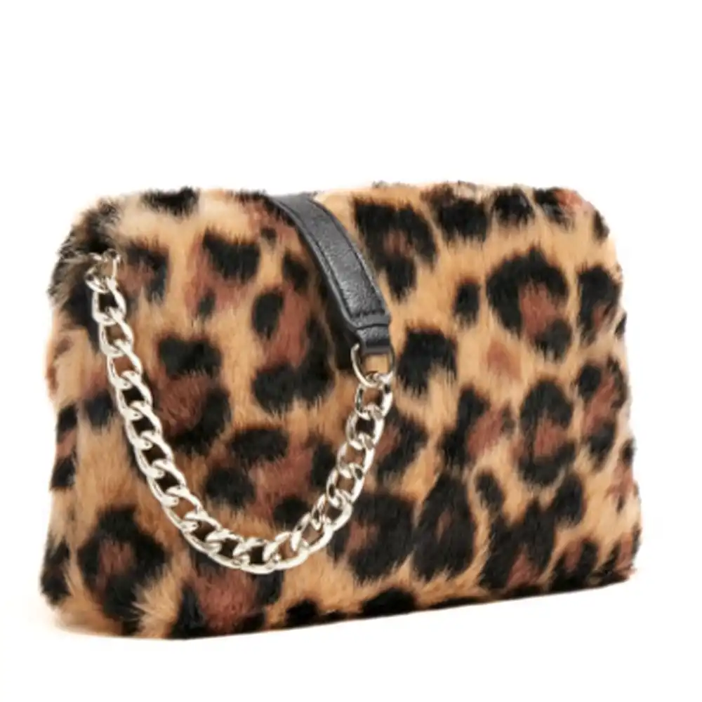 Sac bandoulière femme Guess Gwen fourrure Leopard - ZESHOES