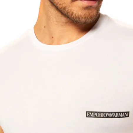 T shirt manche courte homme Emporio Armani Blanc Little logo