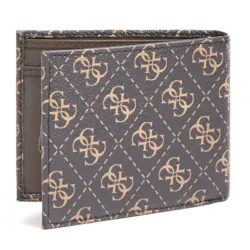 Portefeuille homme Guess vezzola 4g logo Marron - ZESHOES Portefeuille homme Guess vezzola 4g logo Marron - ZESHOES