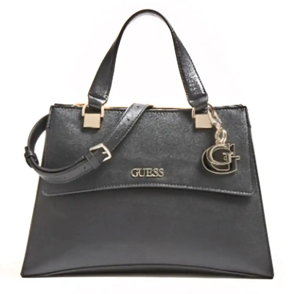 Sac a main femme Guess Dalma breloque logo Noir - ZESHOES