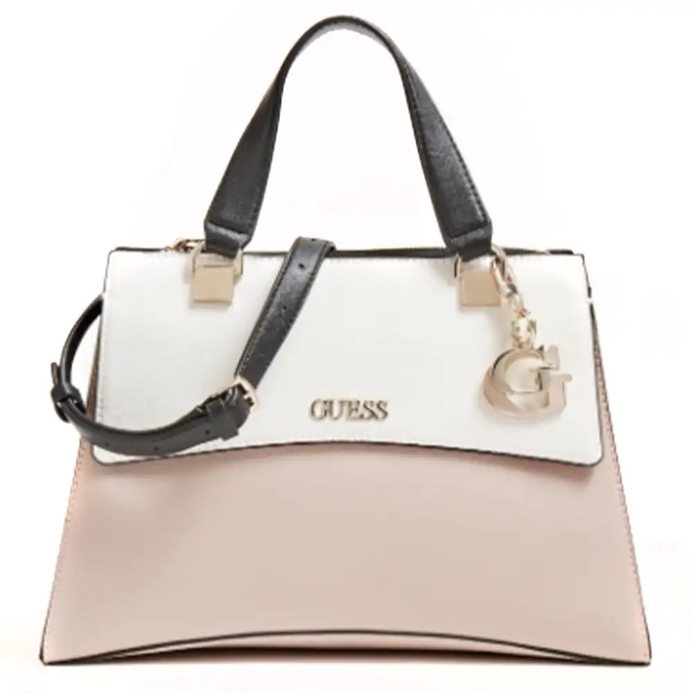 Sac a main femme Guess Dalma breloque logo Blanc - ZESHOES