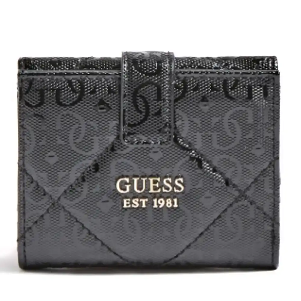 Portefeuille femme Guess Dilla capitonne Noir - ZESHOES Portefeuille femme Guess Dilla capitonne Noir - ZESHOES