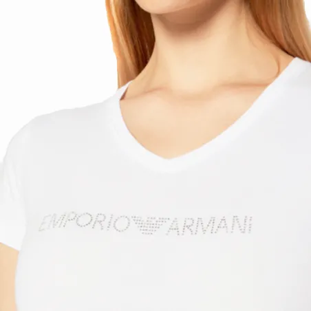 Tee shirt manche courte femme Emporio Armani Blanc Star logo