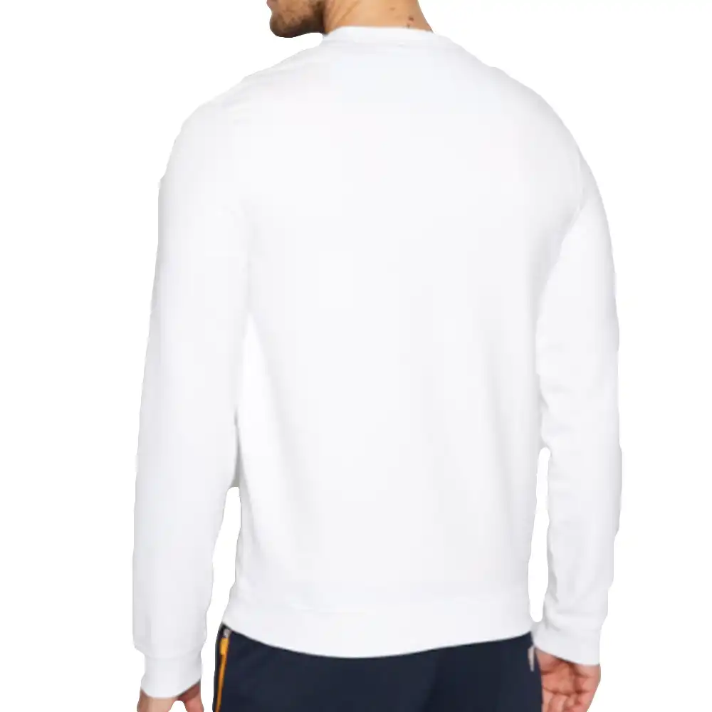 Sweat shirt homme Guess Front logo triangle Blanc - ZESHOES Sweat shirt homme Guess Front logo triangle Blanc - ZESHOES