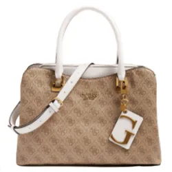 Sac a main femme Guess Mika logo 4g Marron - ZESHOES