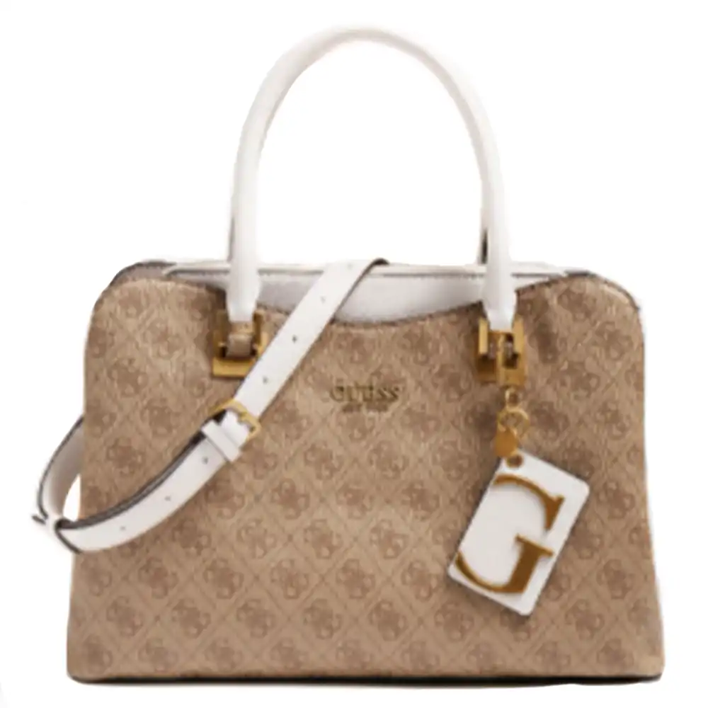 Sac a main femme Guess Mika logo 4g Marron - ZESHOES Sac a main femme Guess Mika logo 4g Marron - ZESHOES