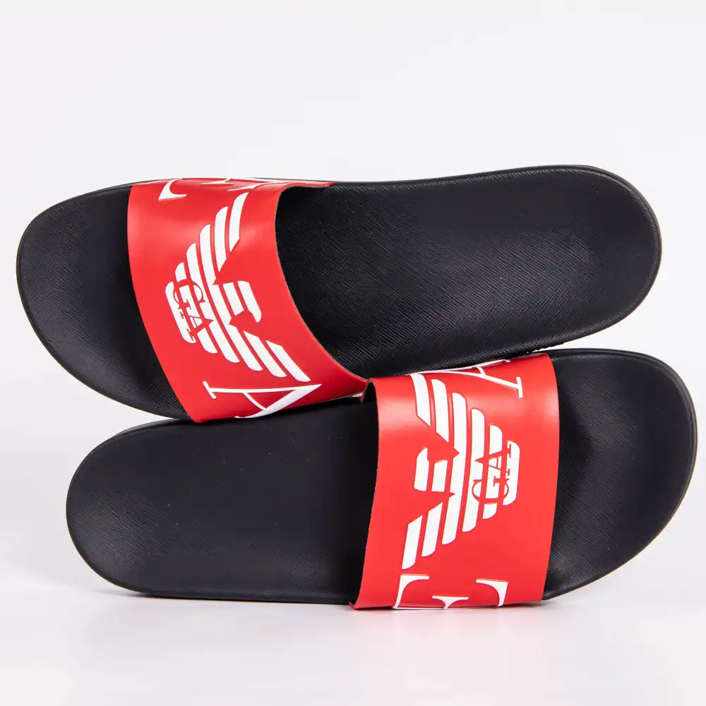 Claquette homme Emporio Armani beachwear Rouge - ZESHOES