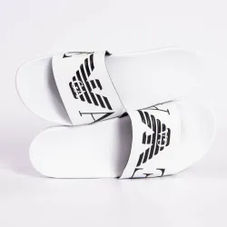 Claquette homme Emporio Armani beachwear Blanc - ZESHOES