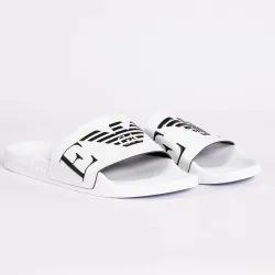 Claquette homme Emporio Armani beachwear Blanc - ZESHOES