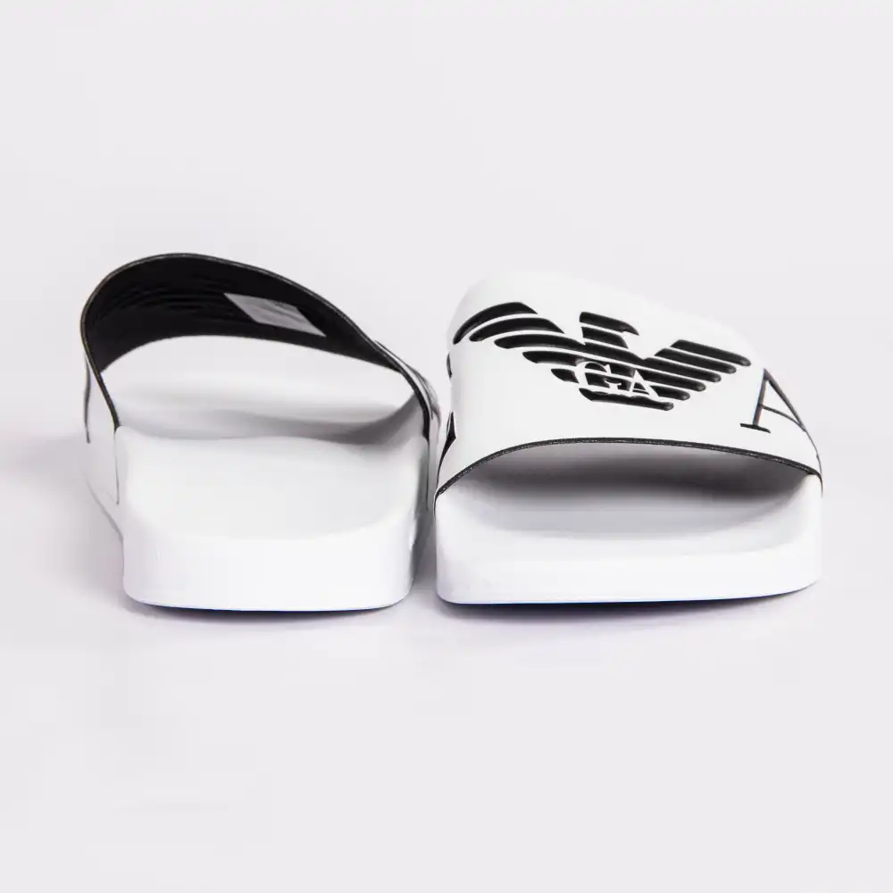 Claquette homme Emporio Armani beachwear Blanc - ZESHOES