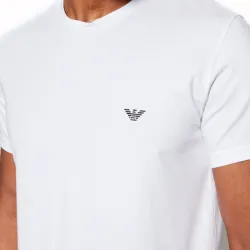 T shirt manche courte homme Emporio Armani Pack x2 stretch Blanc - ZESHOES T shirt manche courte homme Emporio Armani Pack x2 stretch Blanc - ZESHOES