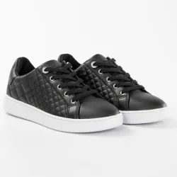 Basket de ville basse femme Guess Style matelassé Noir - ZESHOES Basket de ville basse femme Guess Style matelassé Noir - ZESHOES