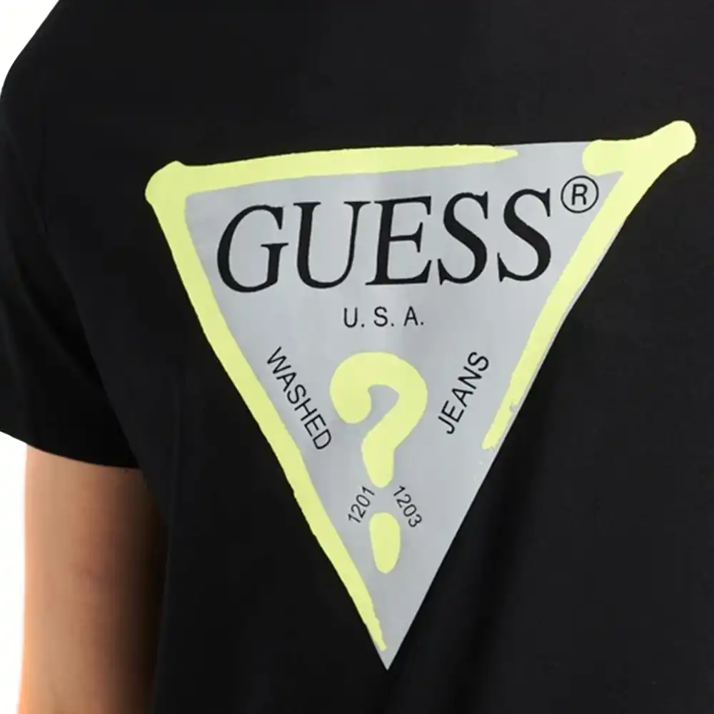 T shirt manche courte homme Guess Logo triangle Noir - ZESHOES T shirt manche courte homme Guess Logo triangle Noir - ZESHOES