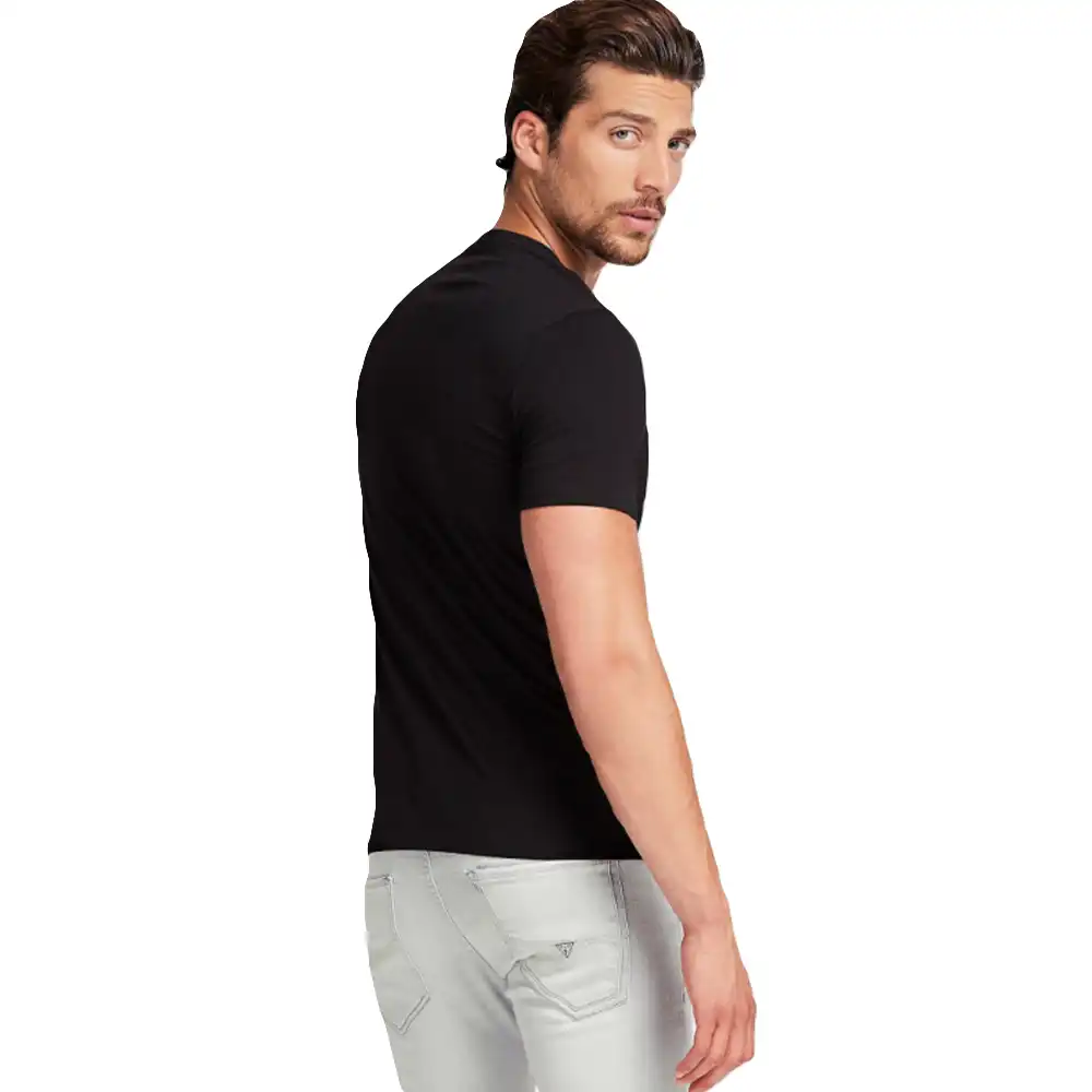 T shirt manche courte homme Guess Logo triangle Noir - ZESHOES T shirt manche courte homme Guess Logo triangle Noir - ZESHOES