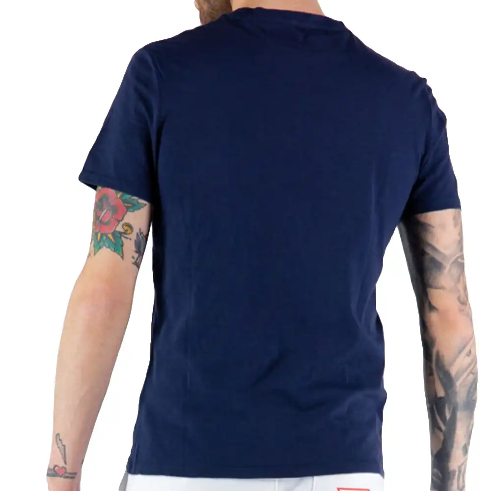T shirt manche courte homme Guess Pochette torse Bleu - ZESHOES