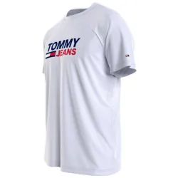 T shirt manche courte homme Tommy Jeans Corp logo Blanc - ZESHOES
