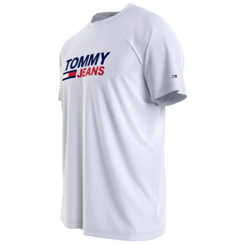 T shirt manche courte homme Tommy Jeans Corp logo Blanc - ZESHOES