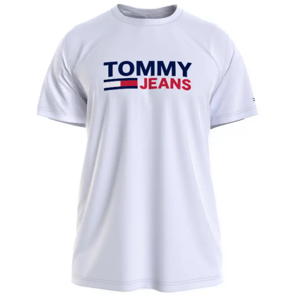 T shirt manche courte homme Tommy Jeans Corp logo Blanc - ZESHOES