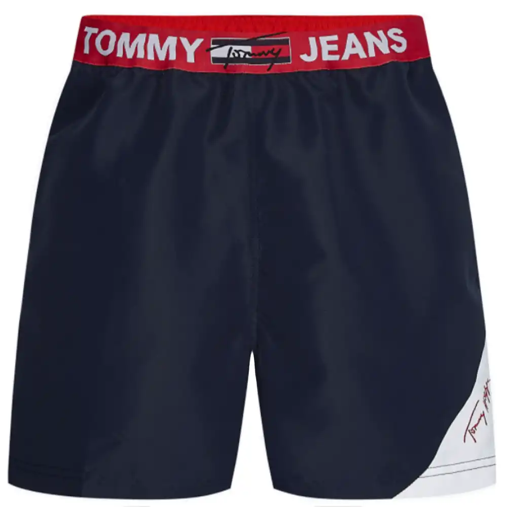 Short de bain homme Tommy Jeans SF medium drawstring Bleu - ZESHOES Short de bain homme Tommy Jeans SF medium drawstring Bleu - ZESHOES