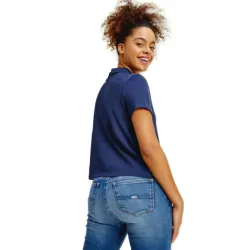 Tee shirt manche courte femme Tommy Jeans Regular linear logo Bleu - ZESHOES Tee shirt manche courte femme Tommy Jeans Regular linear logo Bleu - ZESHOES