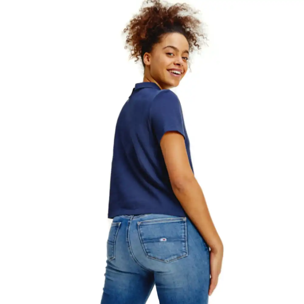 Tee shirt manche courte femme Tommy Jeans Regular linear logo Bleu - ZESHOES Tee shirt manche courte femme Tommy Jeans Regular linear logo Bleu - ZESHOES