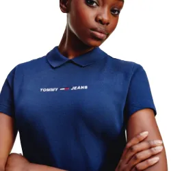 Robe femme Tommy Jeans Essential Bleu - ZESHOES Robe femme Tommy Jeans Essential Bleu - ZESHOES