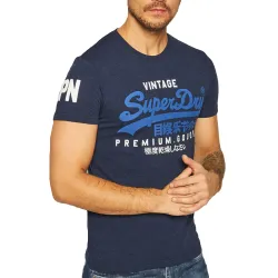T shirt manche courte homme Superdry Graphic logo vintage Bleu - ZESHOES