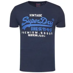T shirt manche courte homme Superdry Graphic logo vintage Bleu - ZESHOES T shirt manche courte homme Superdry Graphic logo vintage Bleu - ZESHOES