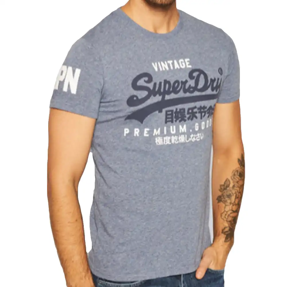 T shirt manche courte homme Superdry Graphic logo vintage Gris - ZESHOES