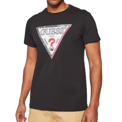 T shirt manche courte homme Guess Class logo Noir - ZESHOES