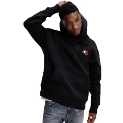 Sweat capuche homme Tommy Jeans Badge Noir - ZESHOES