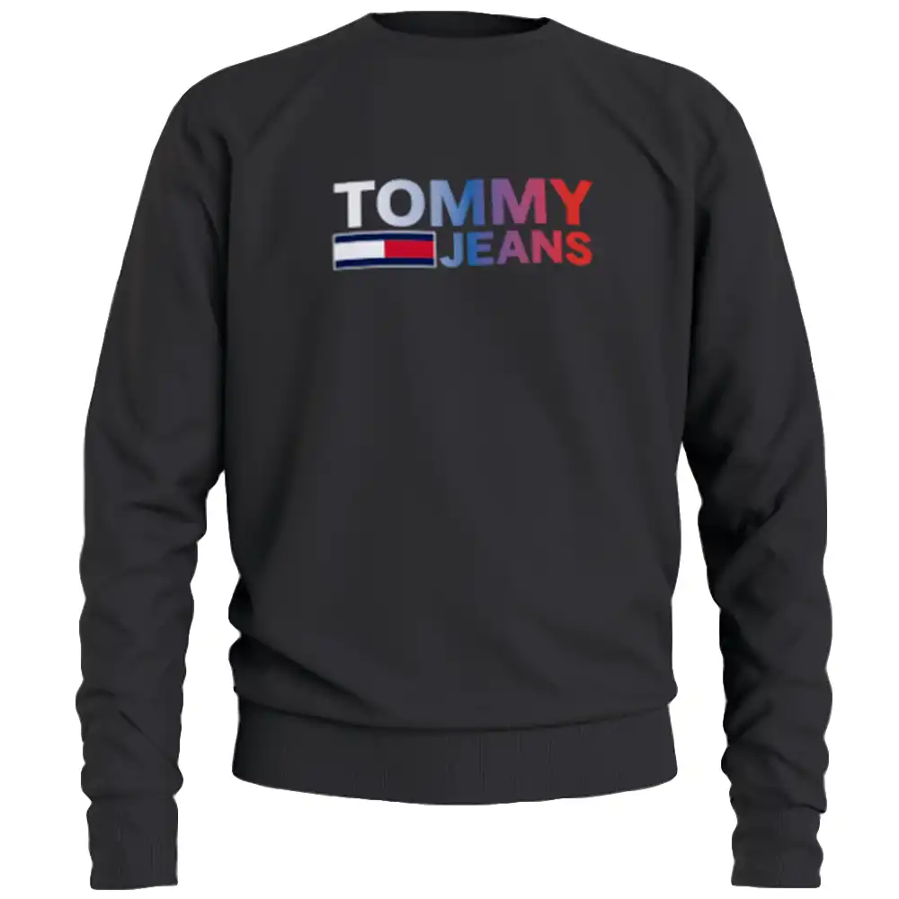 Sweat shirt homme Tommy Jeans Ombre corp logo crew Noir - ZESHOES Sweat shirt homme Tommy Jeans Ombre corp logo crew Noir - ZESHOES