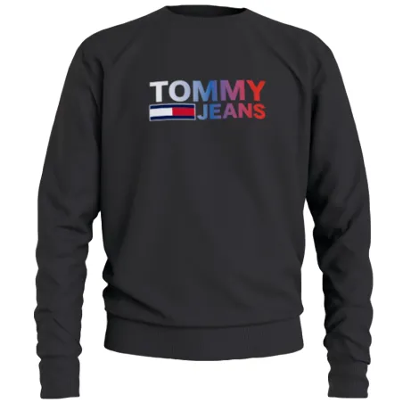 Sweat shirt homme Tommy Jeans Noir Ombre corp logo crew