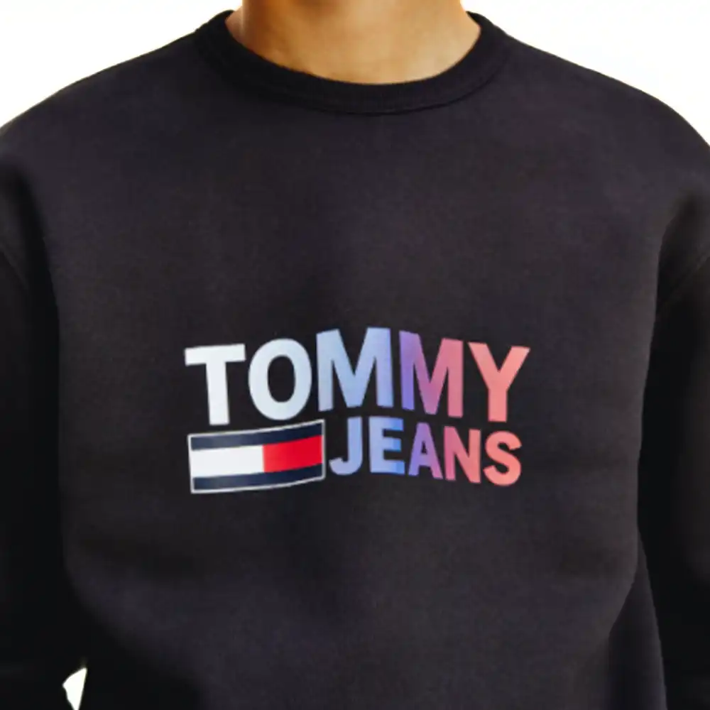 Sweat shirt homme Tommy Jeans Ombre corp logo crew Noir - ZESHOES Sweat shirt homme Tommy Jeans Ombre corp logo crew Noir - ZESHOES