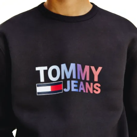 Sweat shirt homme Tommy Jeans Noir Ombre corp logo crew
