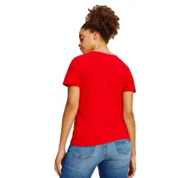 Tee shirt manche courte femme Tommy Jeans Coton bio Rouge - ZESHOES