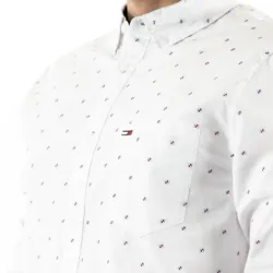 Chemise manches longues homme Tommy Jeans Unlimited flag Blanc - ZESHOES Chemise manches longues homme Tommy Jeans Unlimited flag Blanc - ZESHOES