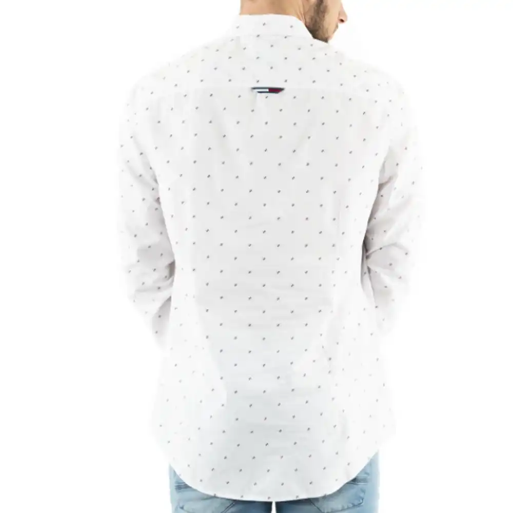 Chemise manches longues homme Tommy Jeans Unlimited flag Blanc - ZESHOES Chemise manches longues homme Tommy Jeans Unlimited flag Blanc - ZESHOES