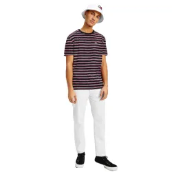T shirt manche courte homme Tommy Jeans Style à rayures Noir - ZESHOES T shirt manche courte homme Tommy Jeans Style à rayures Noir - ZESHOES