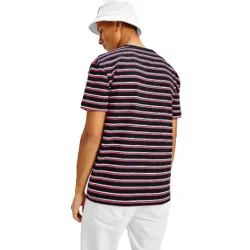 T shirt manche courte homme Tommy Jeans Style à rayures Noir - ZESHOES T shirt manche courte homme Tommy Jeans Style à rayures Noir - ZESHOES
