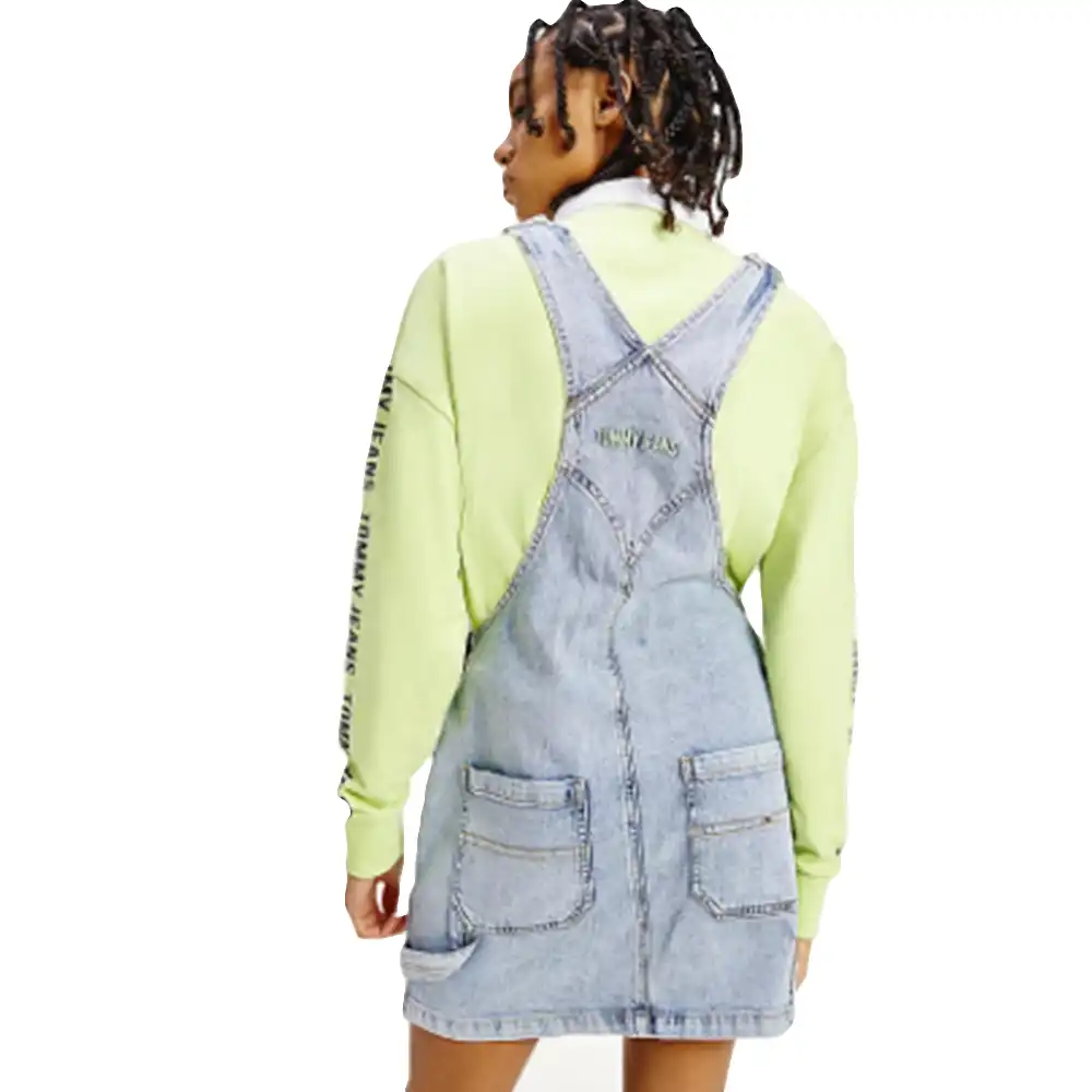 Robe femme Tommy Jeans Badge broderie Jeans - ZESHOES