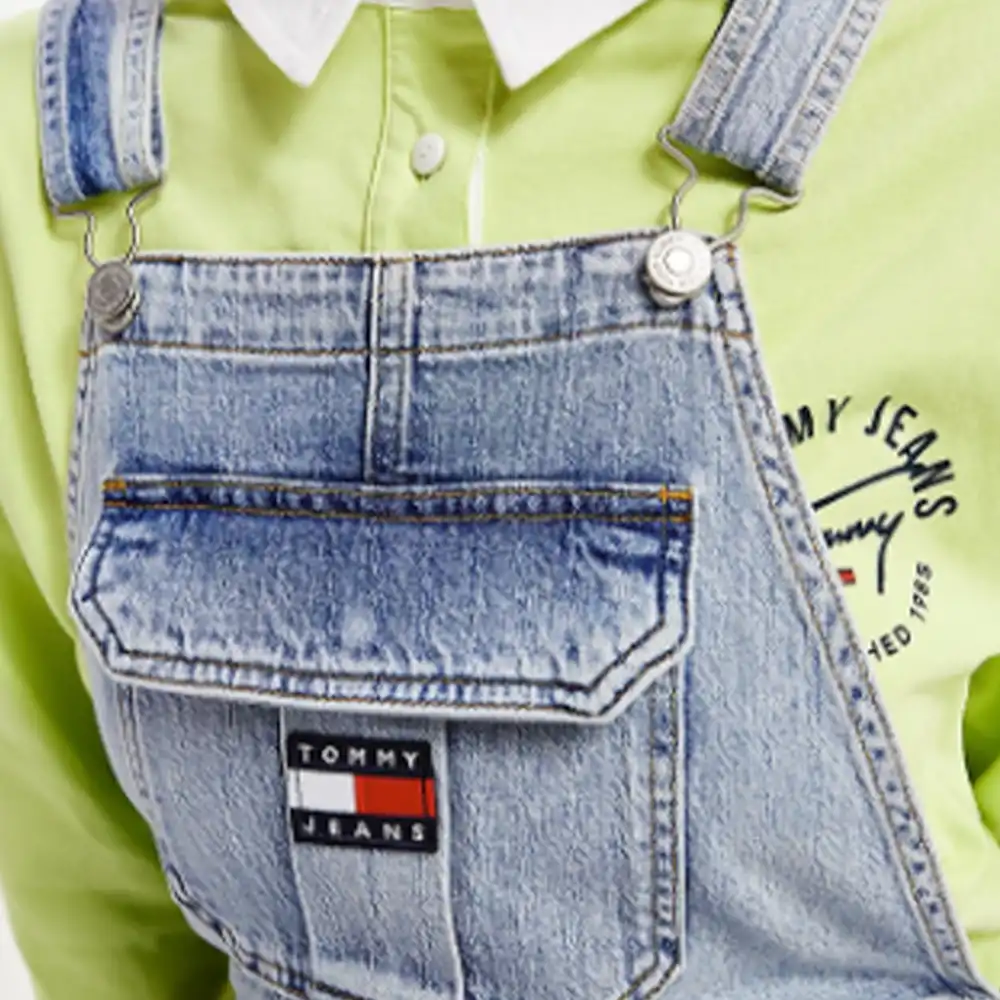 Robe femme Tommy Jeans Badge broderie Jeans - ZESHOES