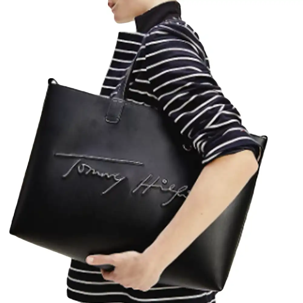 Sac a main femme Tommy Jeans Style signature brodé Noir - ZESHOES Sac a main femme Tommy Jeans Style signature brodé Noir - ZESHOES